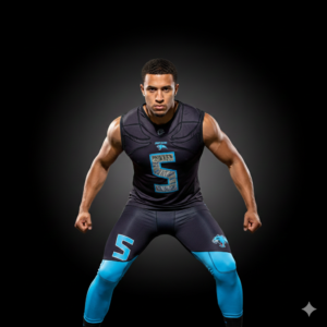 Padded Sleeveless Jersey with Sewn-on Numbers